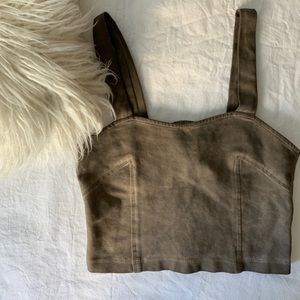 Brandy Melville Washed Fitted Crop Top